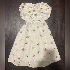 Strapless mini dress